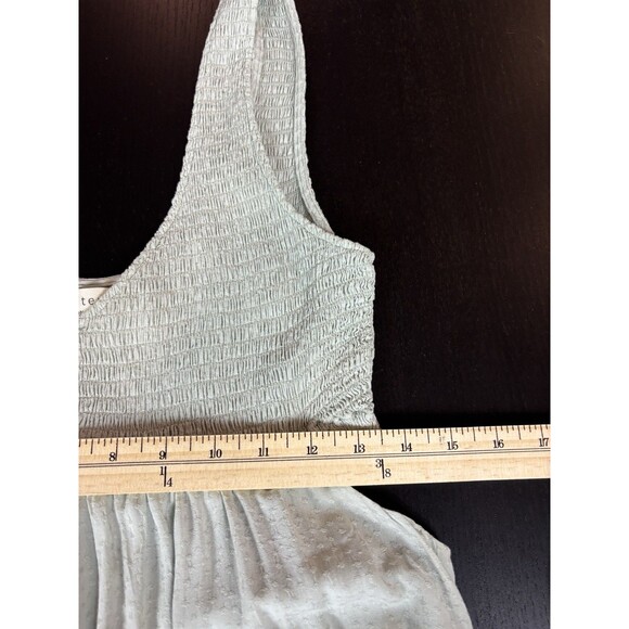 Saltwater Luxe Anthropologie Lilian Cut Out Maxi Dress Sage Green Medium Smocked - Picture 12 of 16